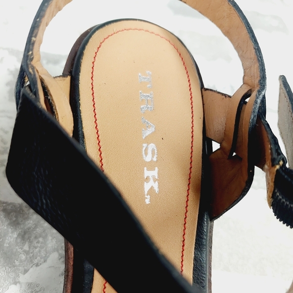 New Trask Saydee Leather Cone Heel Strappy Sandals D29 - Picture 12 of 14